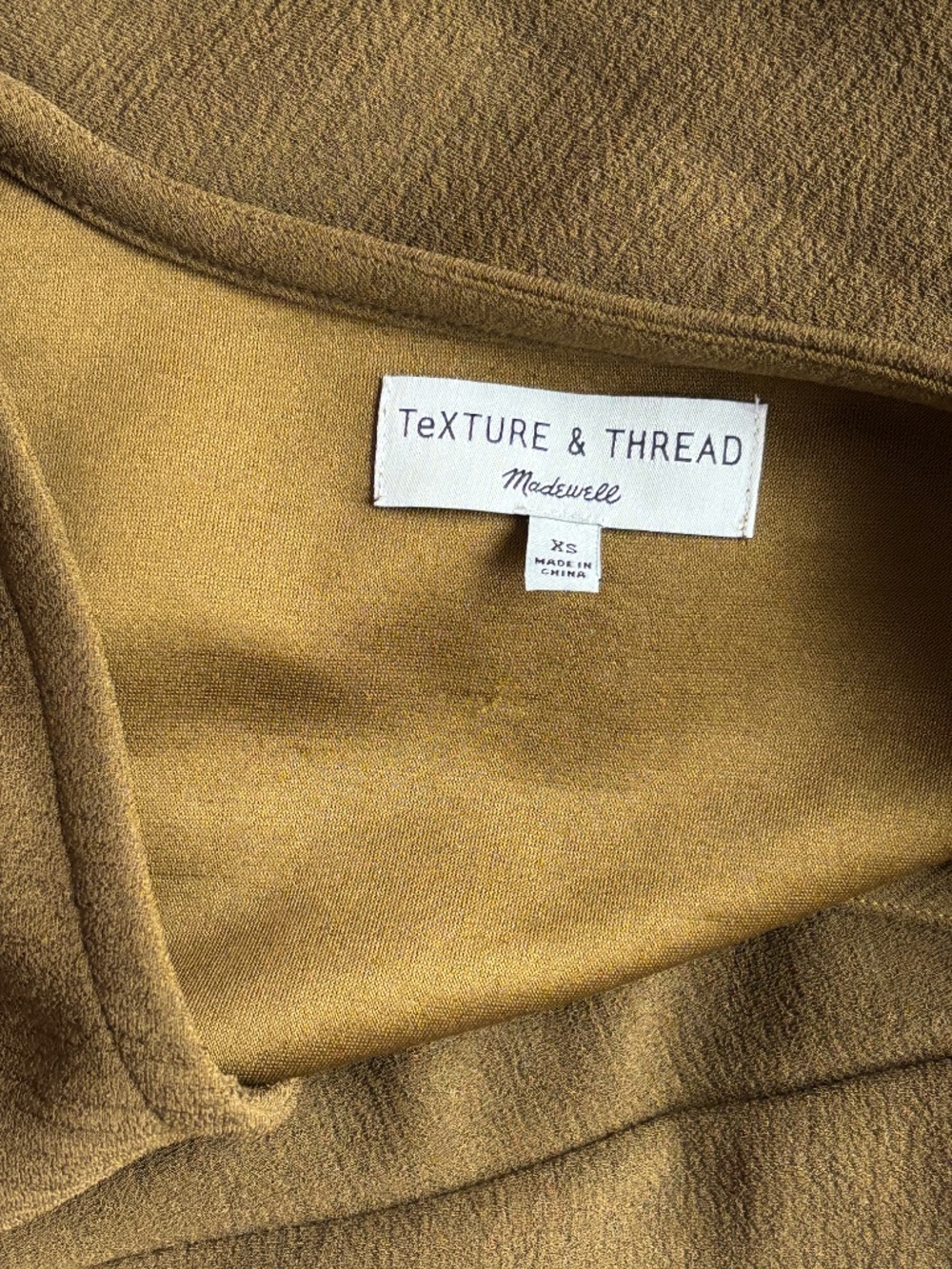 Madewell Texture & Threads Crepe Ballon Sleeve Dress - Olive Size XS - Picture 8 of 9